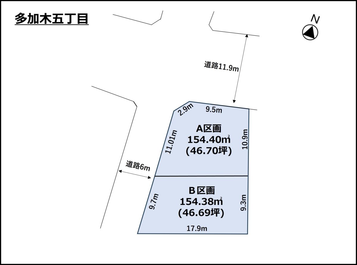 一宮市多加木五丁目Ａ区画（全2区画）