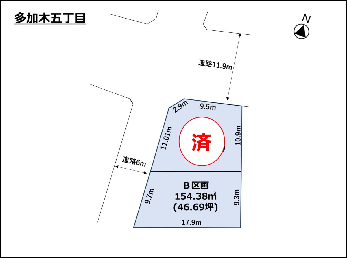 一宮市多加木五丁目Ｂ区画（全2区画）